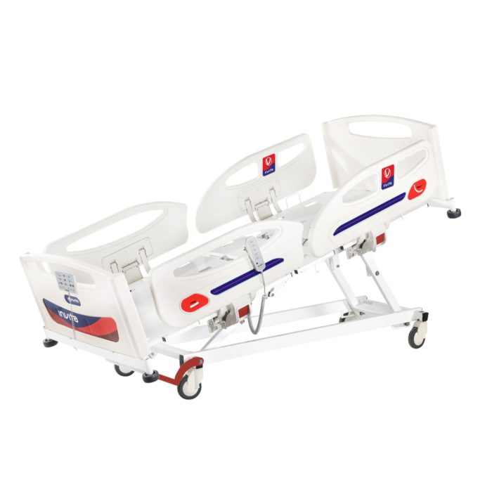 4 Motors Hospital Bed with Central Brake 125mm Castor