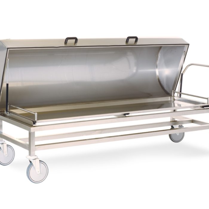 CADAVER TROLLEY WITH HYDRAULIC LID